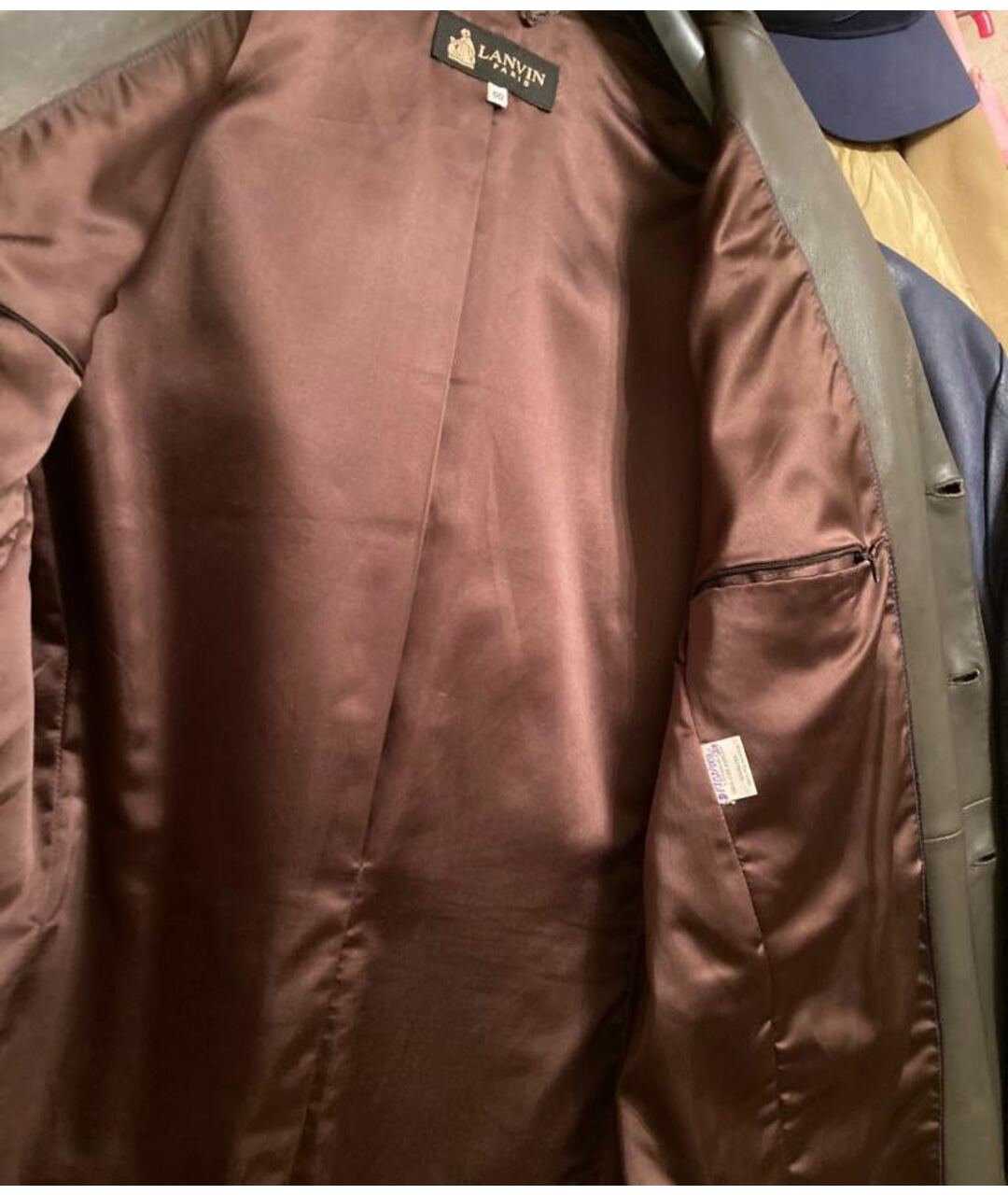 LANVIN Коричневый кожаный пиджак, фото 4