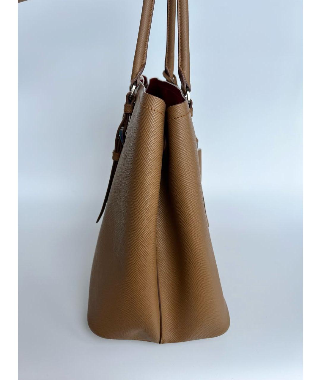 PRADA Бежевая кожаная сумка тоут, фото 3