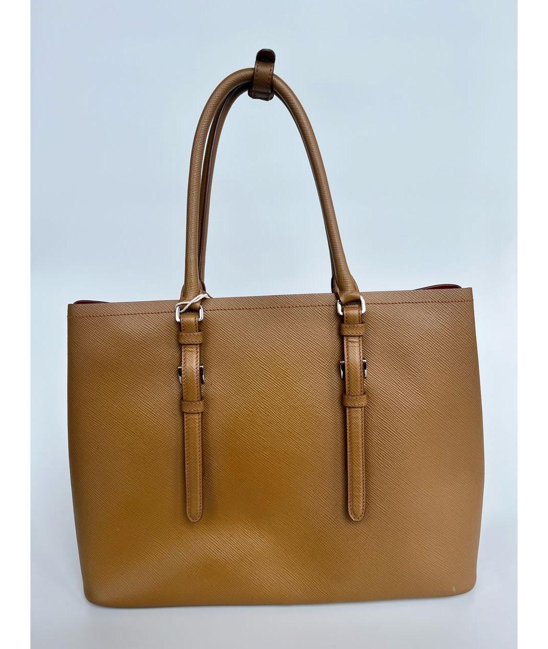 PRADA Бежевая кожаная сумка тоут, фото 2