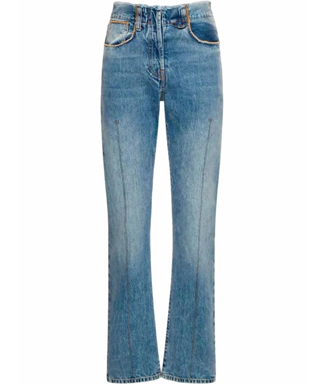 JACQUEMUS Голубые хлопковые прямые джинсы, фото 1