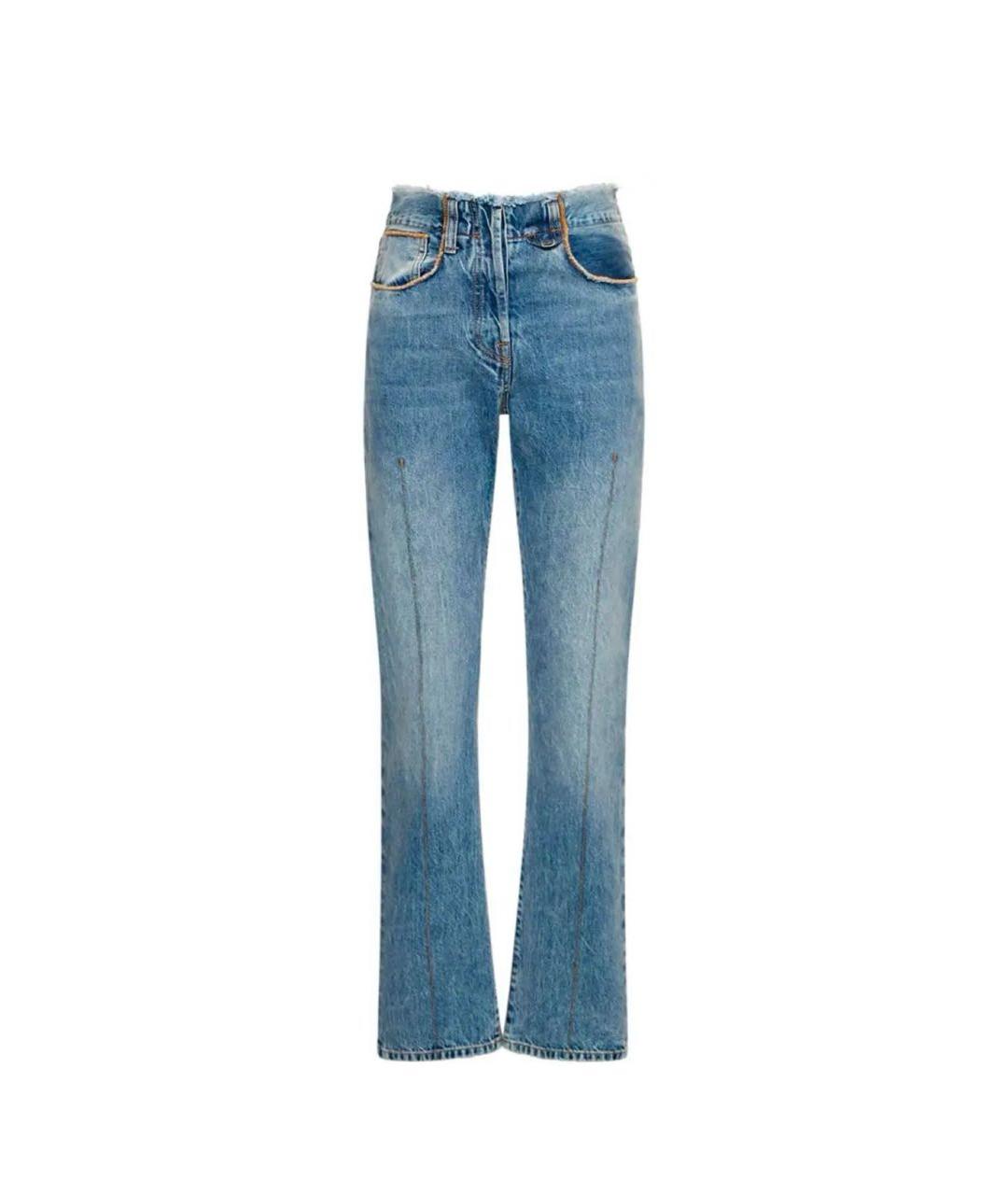JACQUEMUS Голубые хлопковые прямые джинсы, фото 5