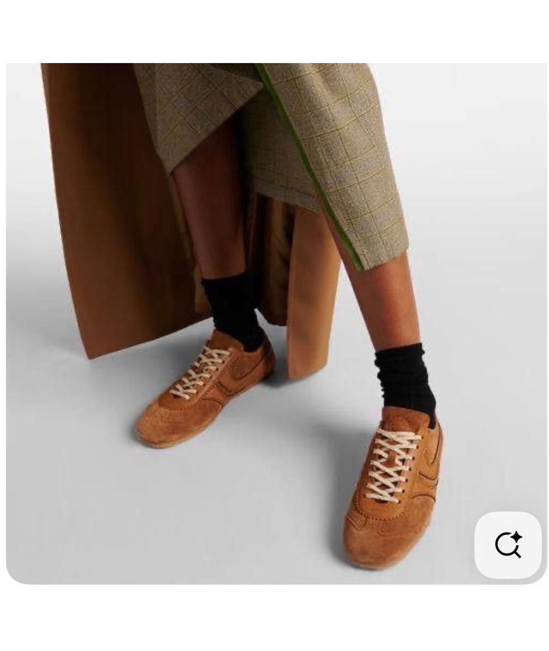 DRIES VAN NOTEN Коричневые замшевые кроссовки, фото 5