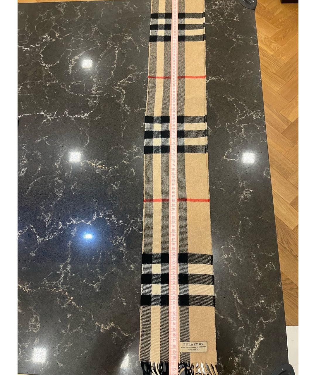 BURBERRY Бежевый кашемировый шарф, фото 3