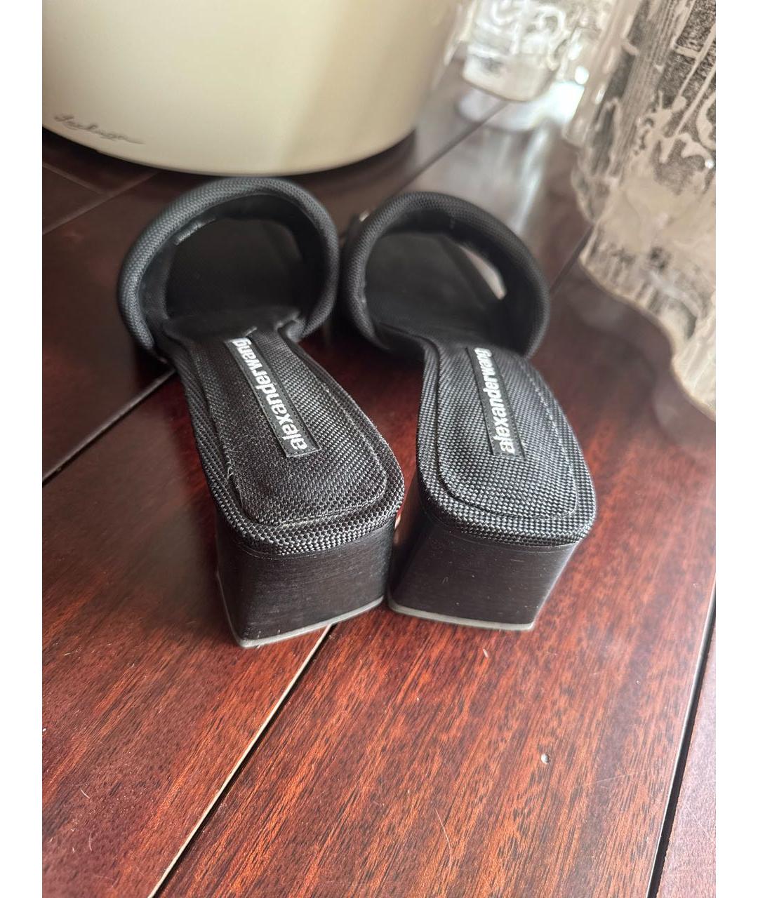 ALEXANDER WANG Черные текстильные мюли, фото 4