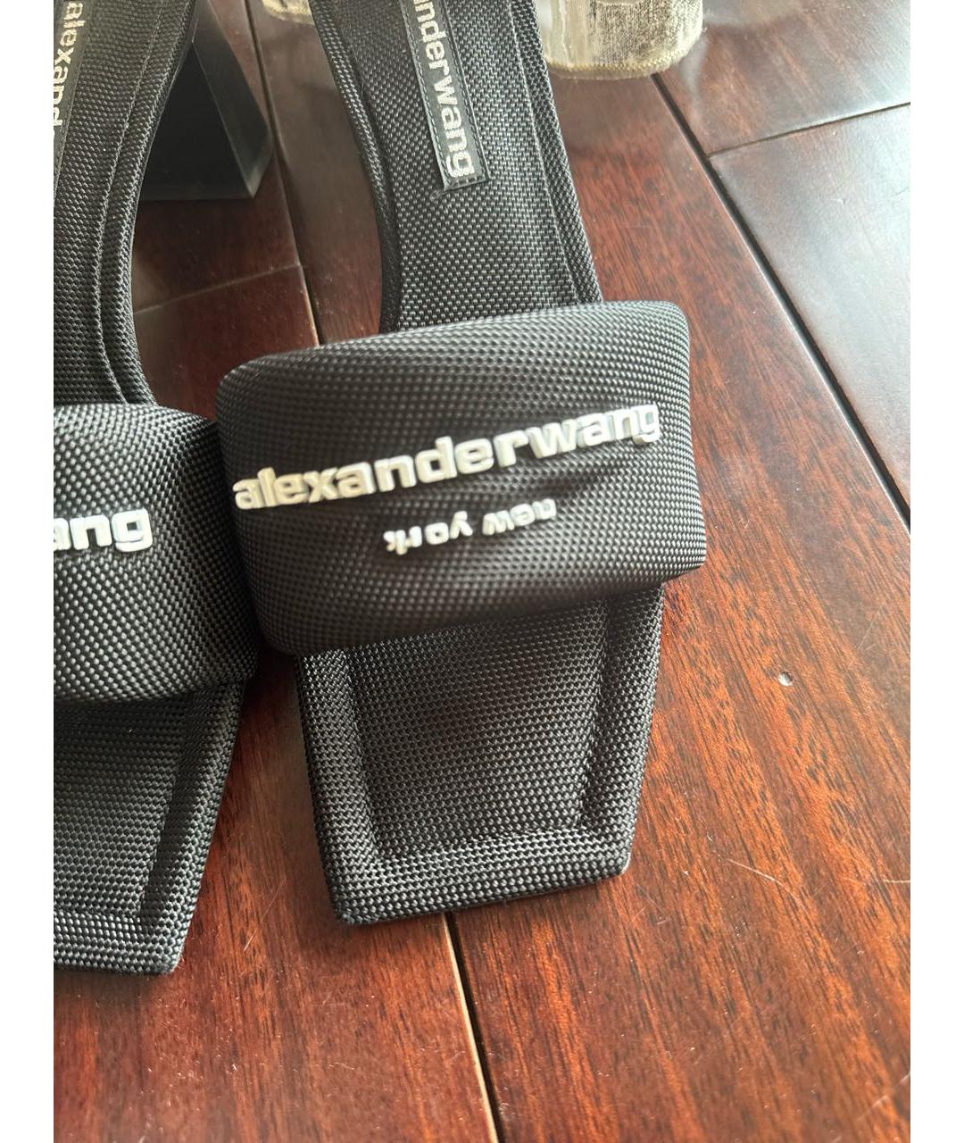 ALEXANDER WANG Черные текстильные мюли, фото 7