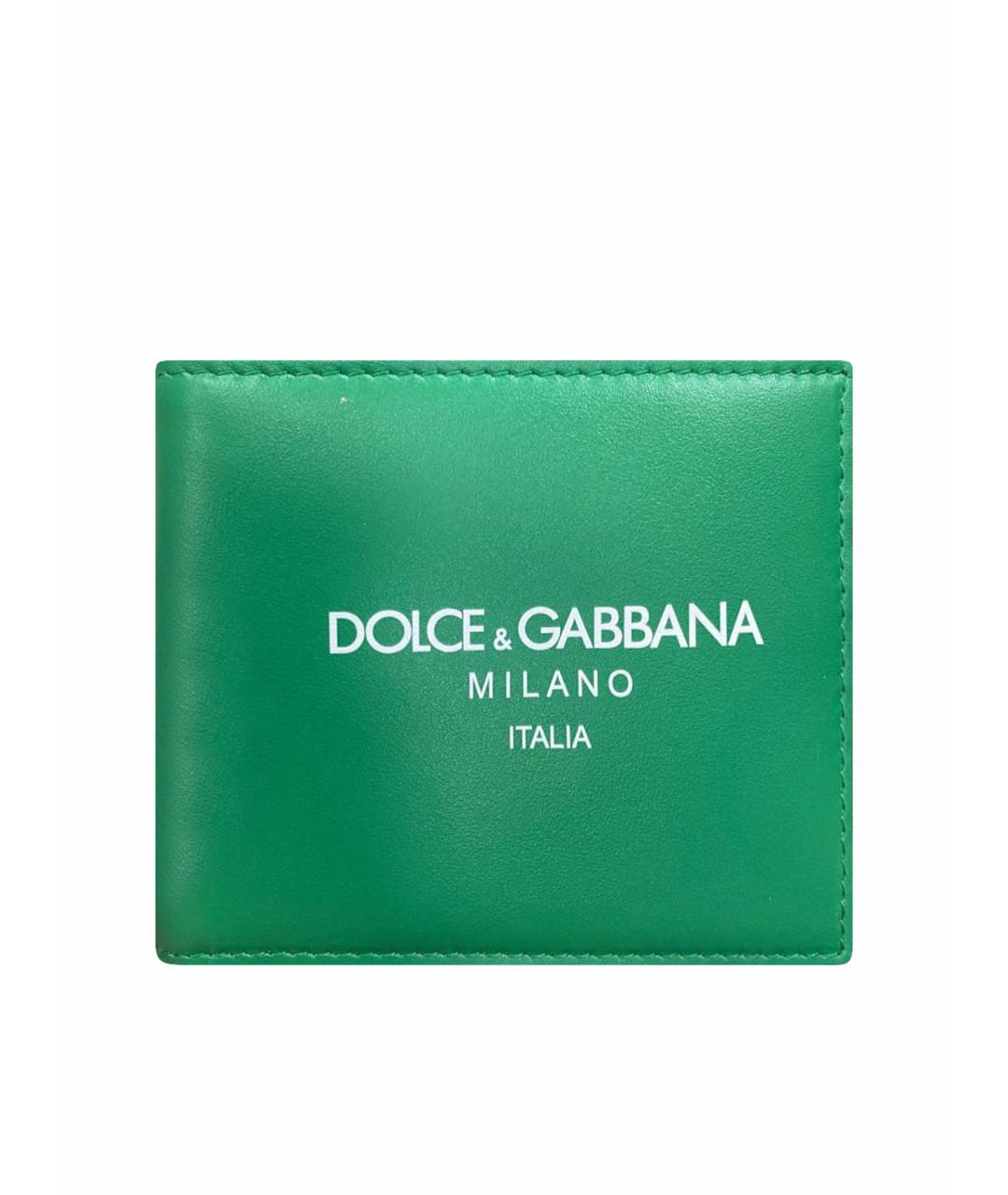 DOLCE&GABBANA Зеленый кожаный кошелек, фото 1