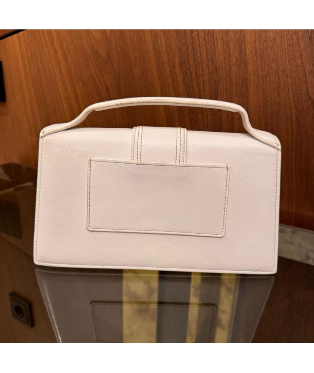 JACQUEMUS Белая кожаная сумка через плечо, фото 3