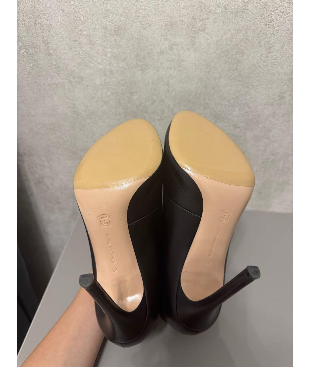 GIANVITO ROSSI Черные кожаные ботильоны, фото 3