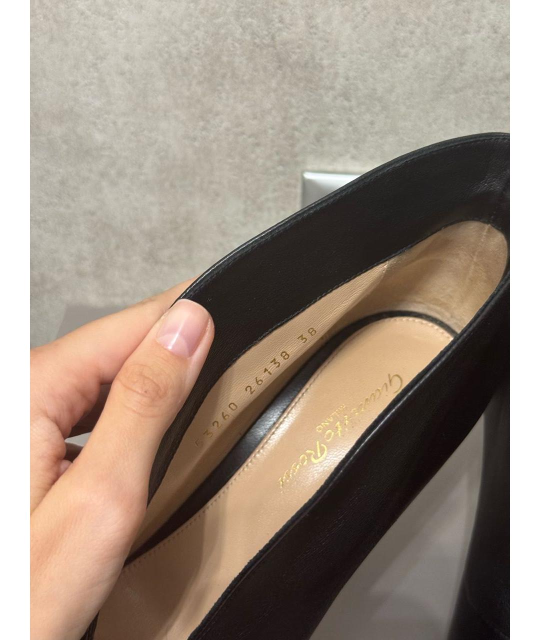 GIANVITO ROSSI Черные кожаные ботильоны, фото 4