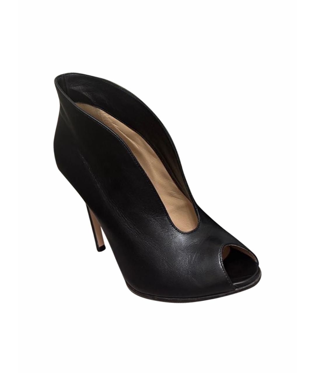 GIANVITO ROSSI Черные кожаные ботильоны, фото 1
