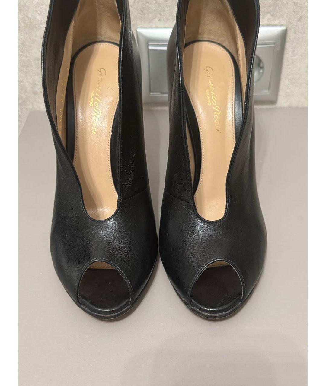 GIANVITO ROSSI Черные кожаные ботильоны, фото 2