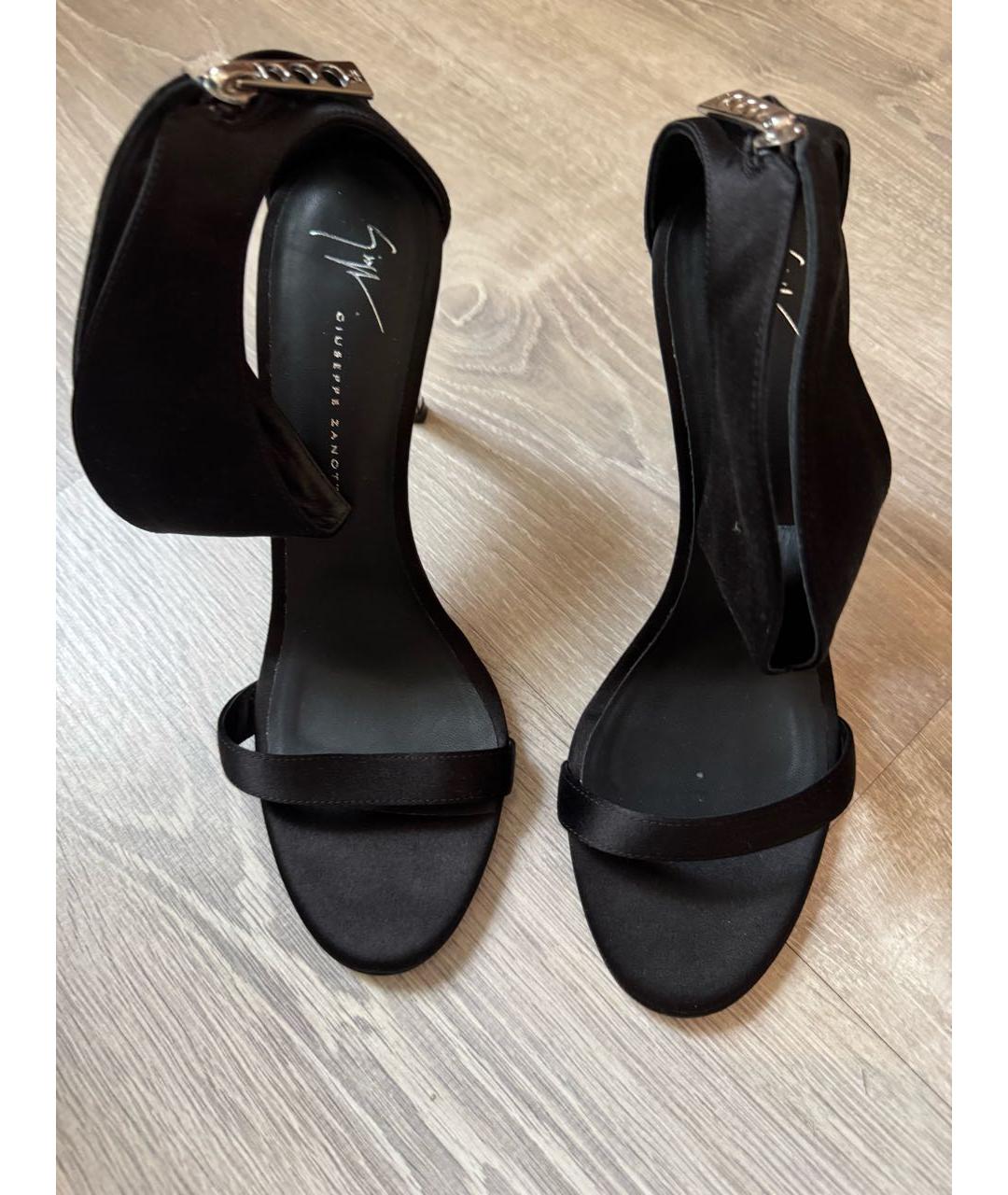 GIUSEPPE ZANOTTI DESIGN Черные текстильные босоножки, фото 3