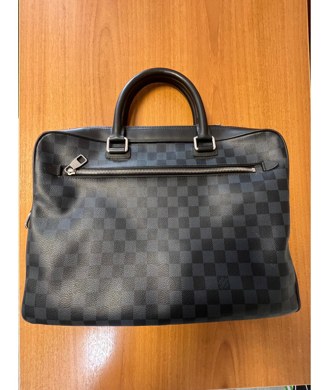 LOUIS VUITTON Синий кожаный портфель, фото 2