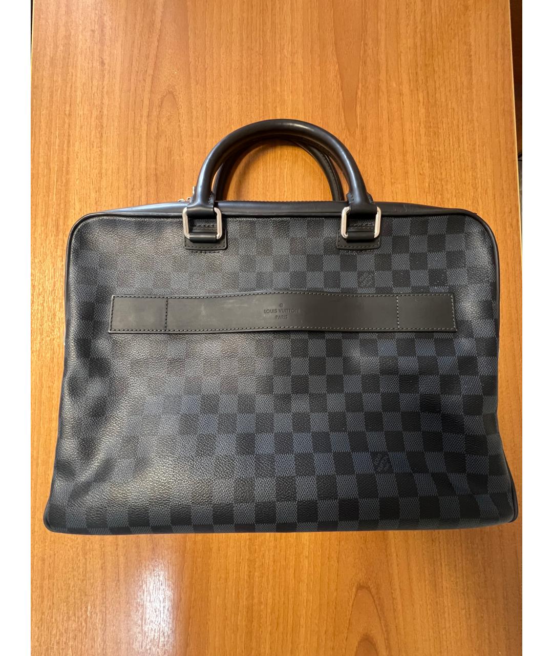 LOUIS VUITTON Синий кожаный портфель, фото 5