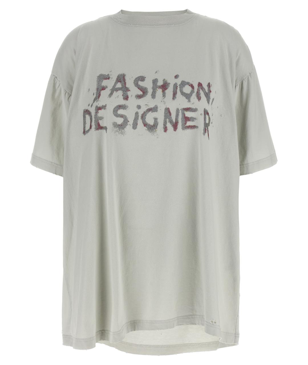 BALENCIAGA Серая хлопковая футболка, фото 1