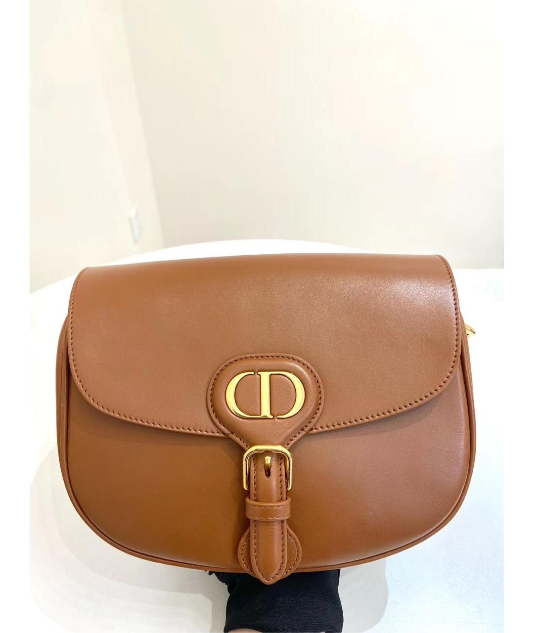 CHRISTIAN DIOR Коричневая кожаная сумка через плечо, фото 3