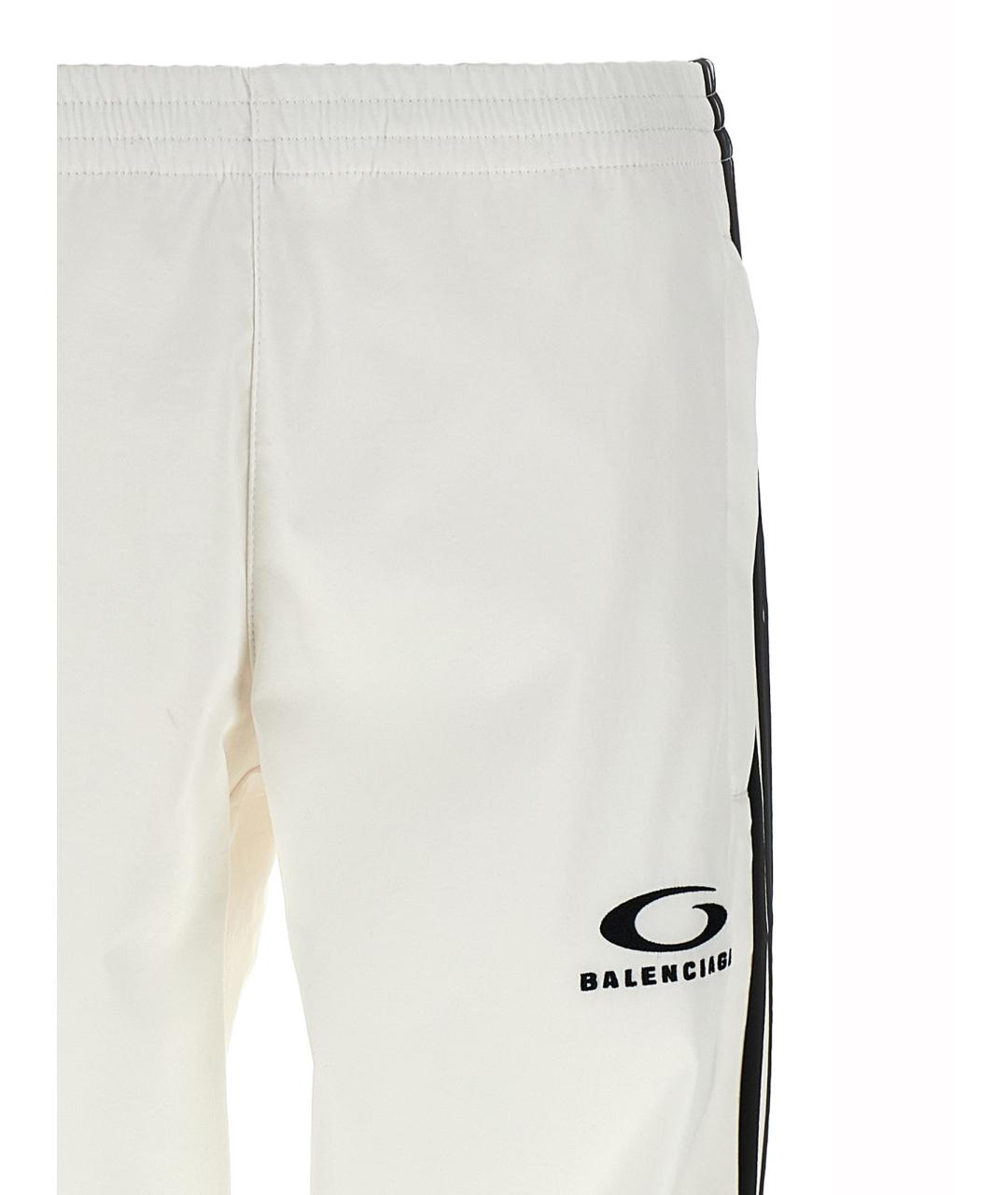 BALENCIAGA Белые полиэстеровые прямые брюки, фото 3