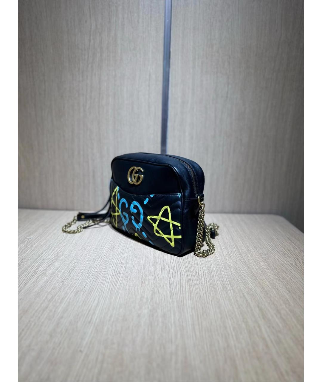GUCCI Черная кожаная сумка через плечо, фото 2