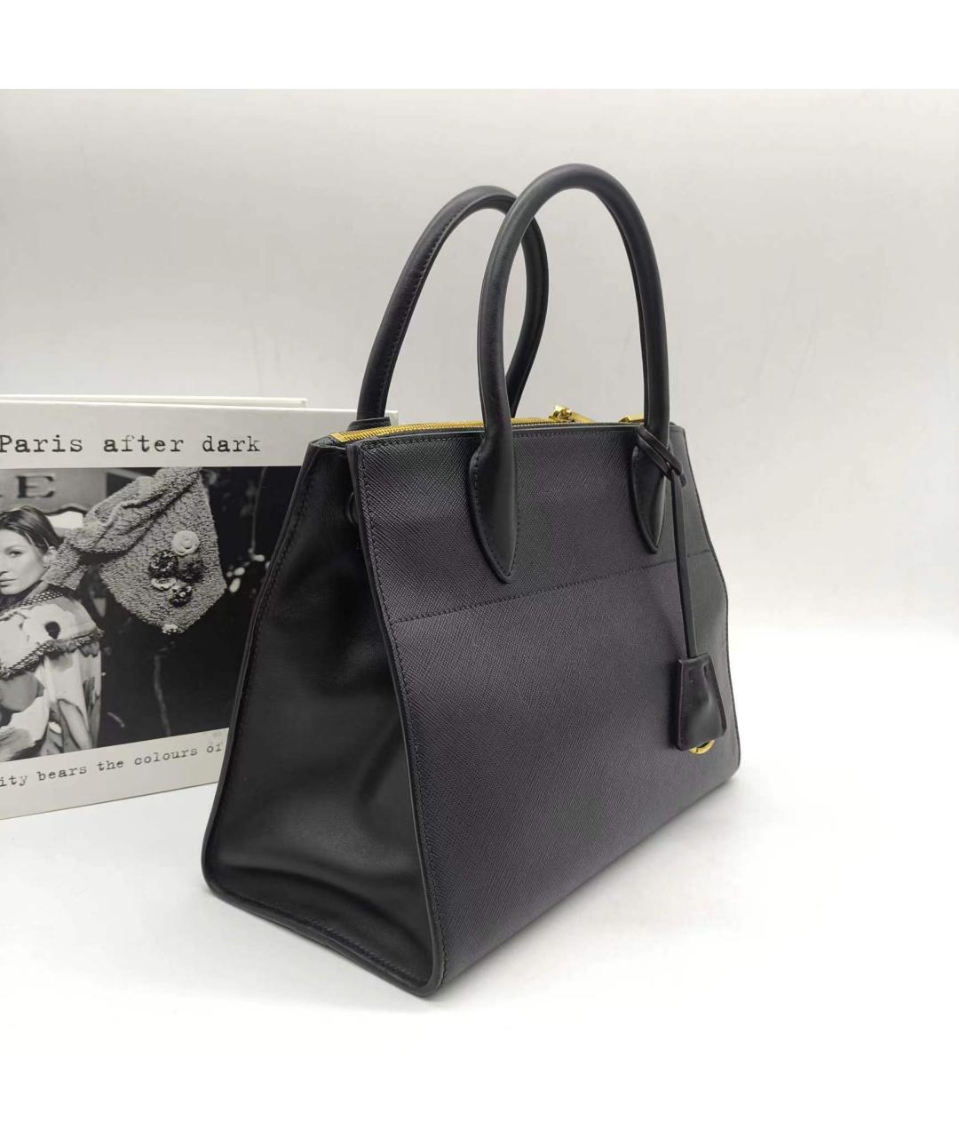 PRADA Черная кожаная сумка тоут, фото 3