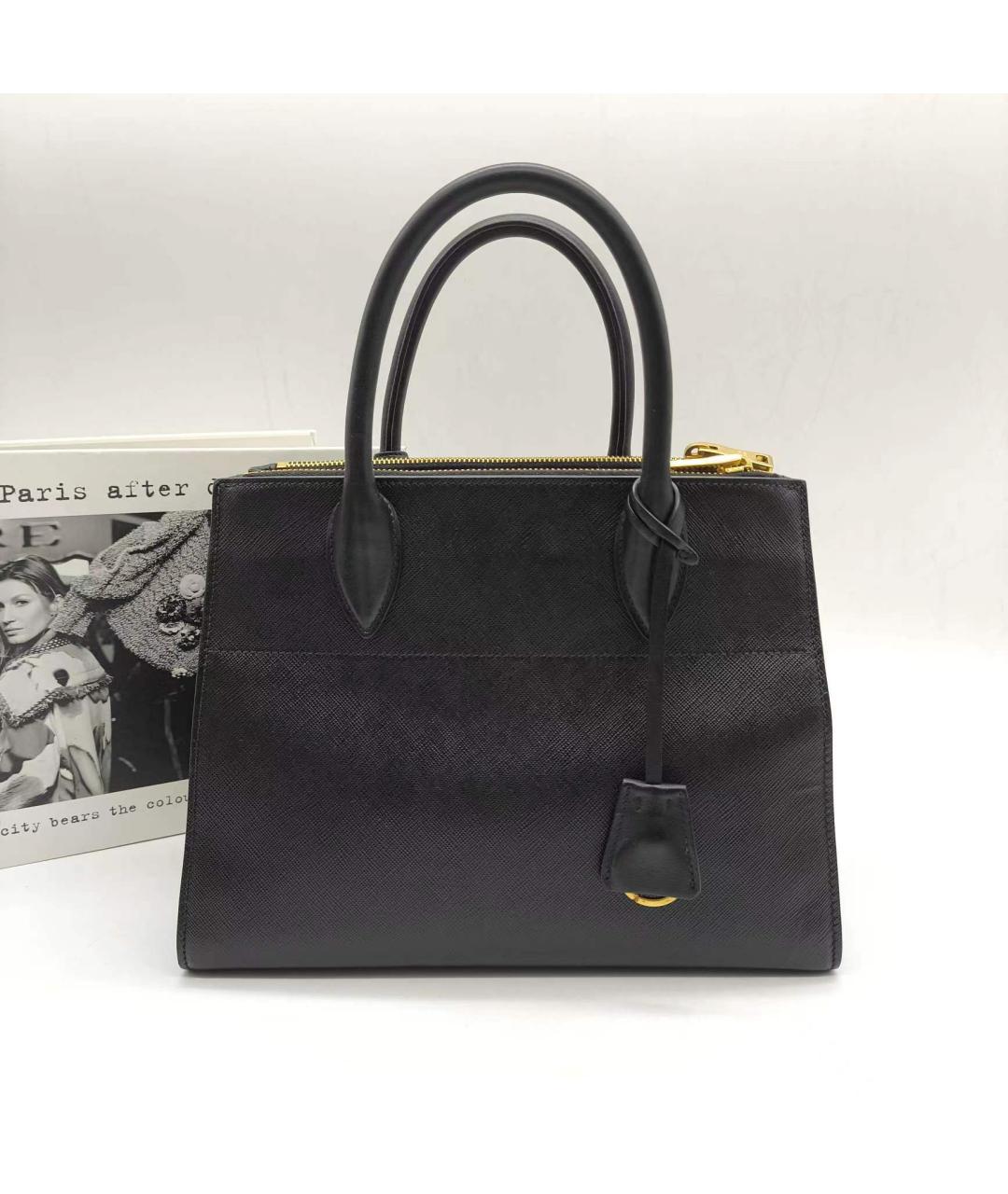 PRADA Черная кожаная сумка тоут, фото 5