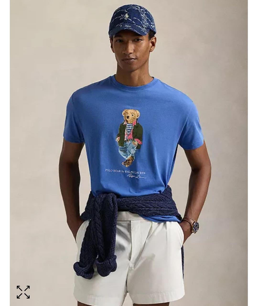 POLO RALPH LAUREN Синяя хлопковая футболка, фото 6