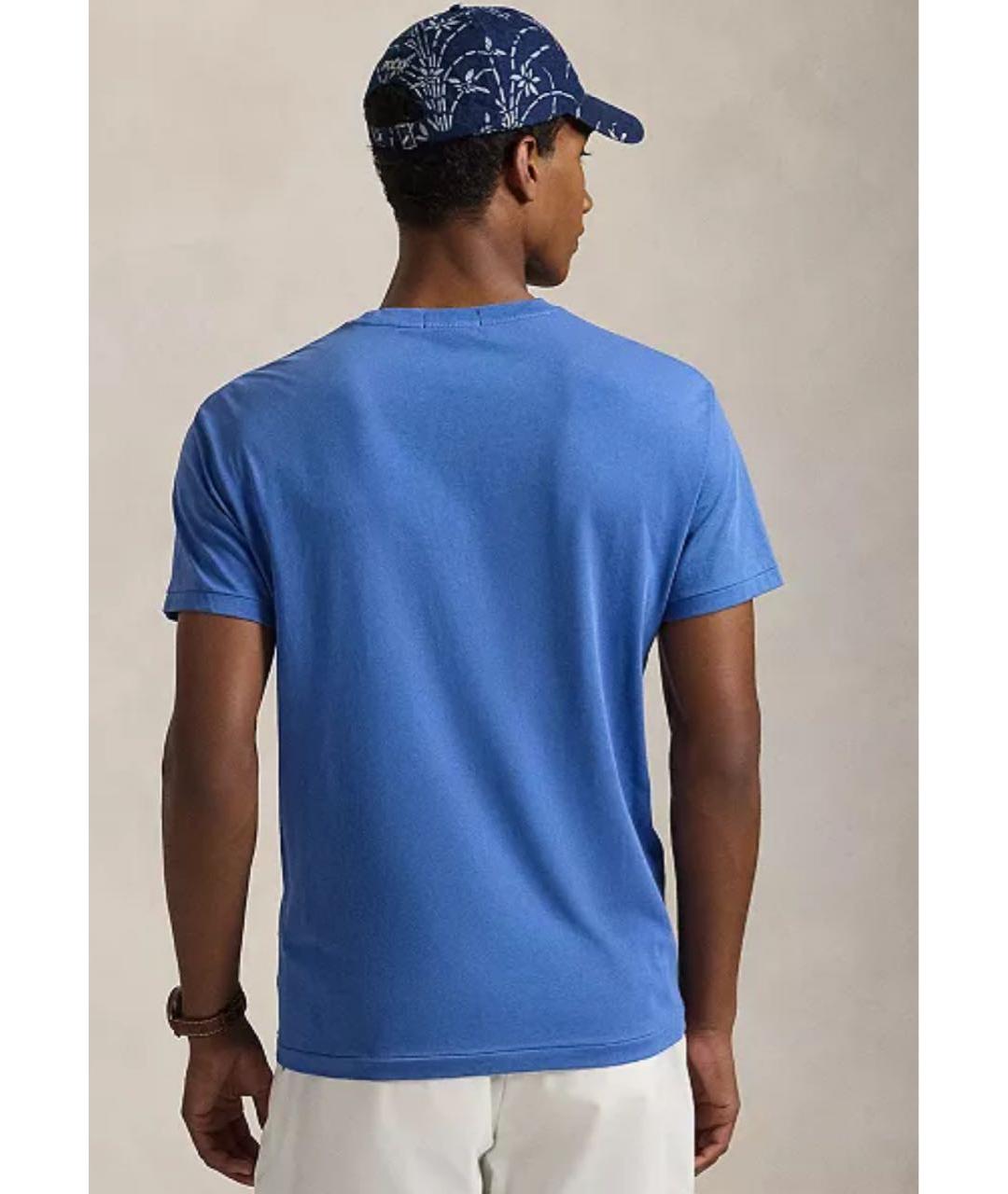 POLO RALPH LAUREN Синяя хлопковая футболка, фото 2