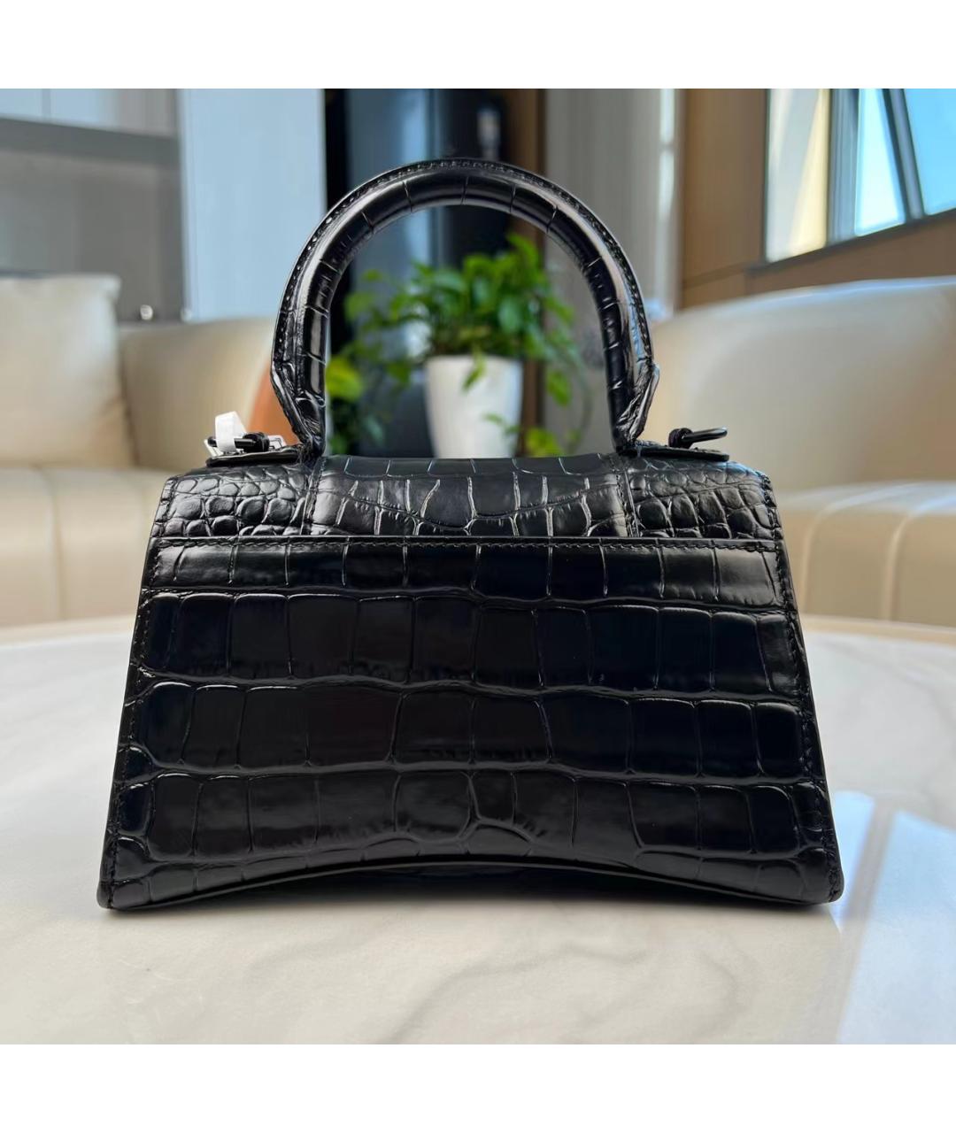 BALENCIAGA Черная кожаная сумка с короткими ручками, фото 5