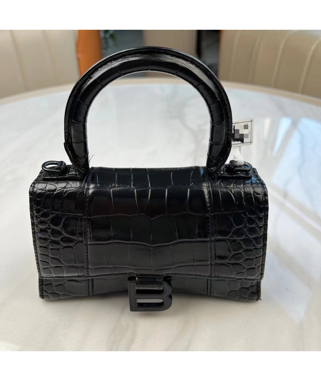BALENCIAGA Черная кожаная сумка с короткими ручками, фото 3