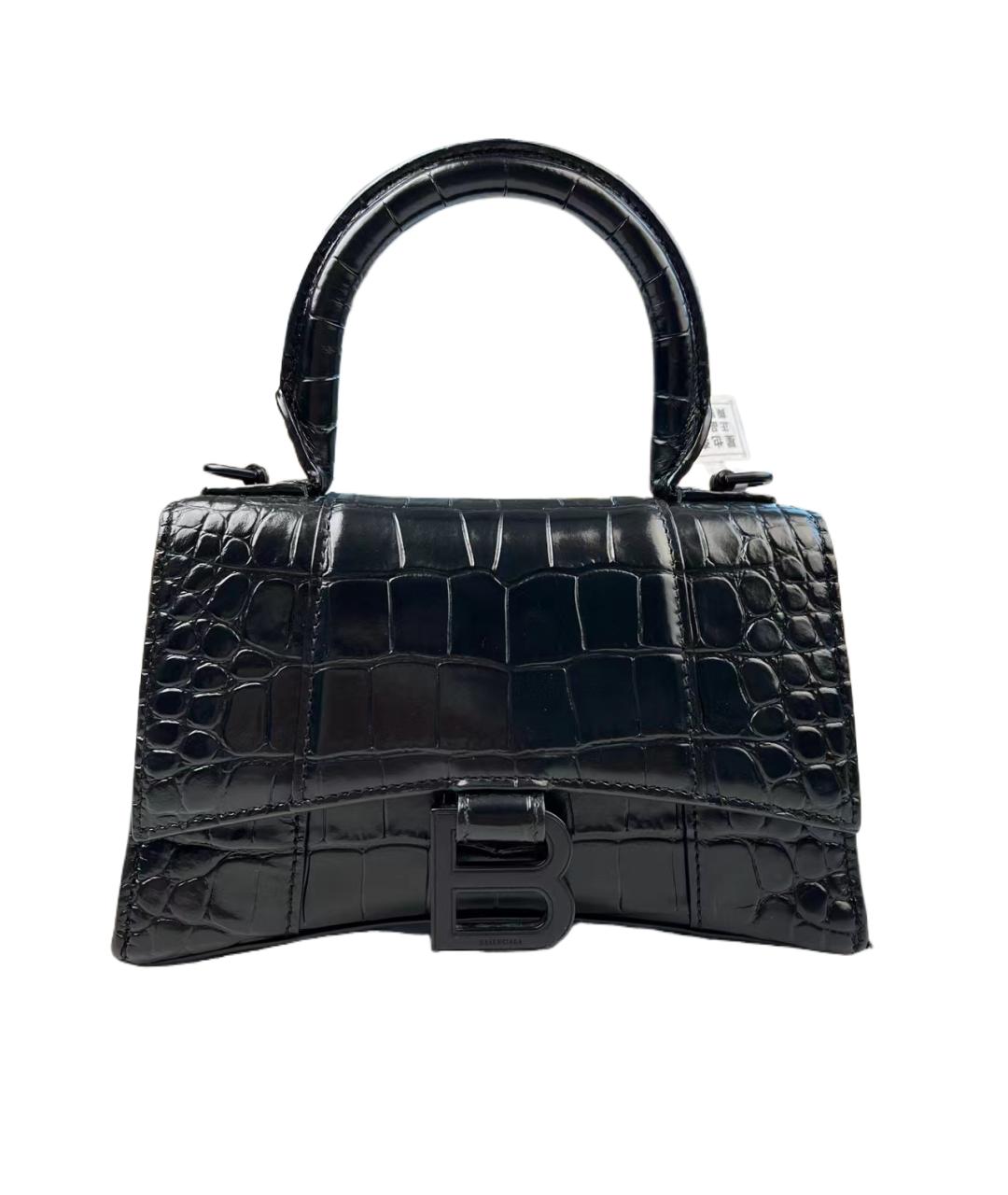 BALENCIAGA Черная кожаная сумка с короткими ручками, фото 1