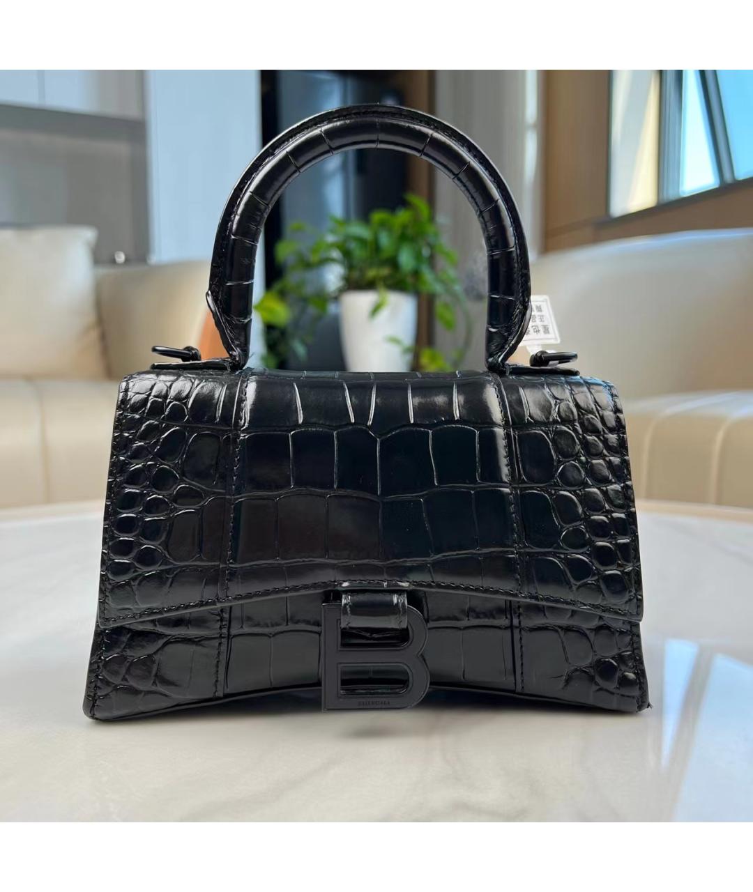 BALENCIAGA Черная кожаная сумка с короткими ручками, фото 2