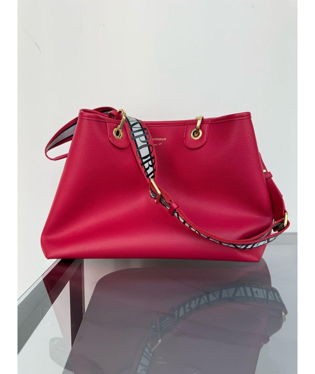 EMPORIO ARMANI Красная сумка тоут, фото 2