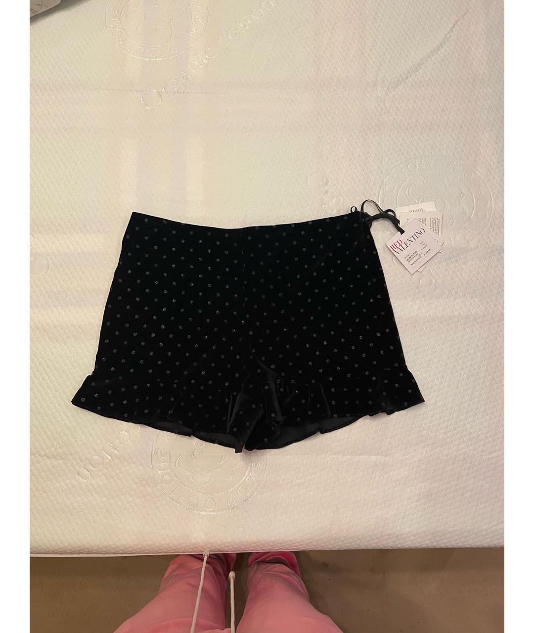RED VALENTINO Черные бархатные шорты, фото 8