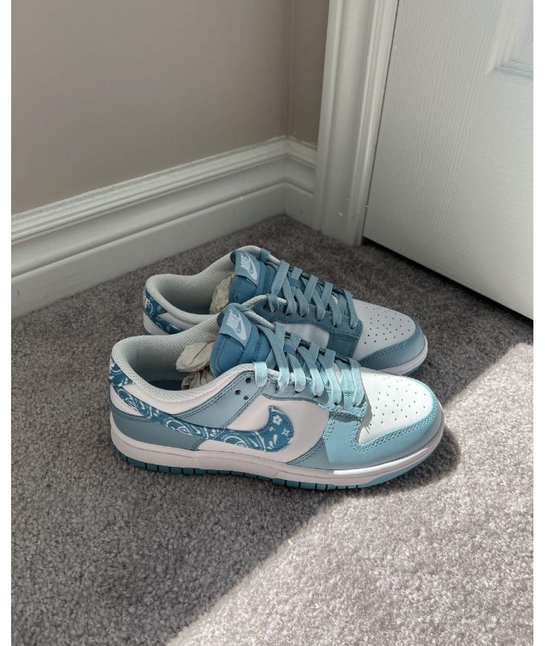 NIKE Голубые кожаные кеды, фото 5