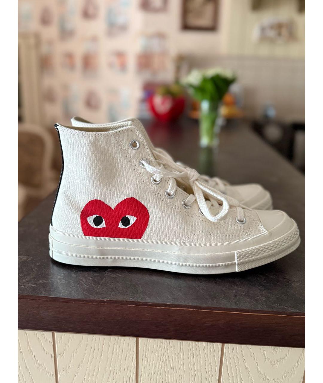 CONVERSE Белые текстильные высокие кроссовки / кеды, фото 9