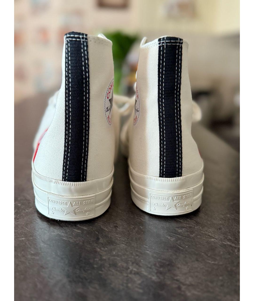 CONVERSE Белые текстильные высокие кроссовки / кеды, фото 4