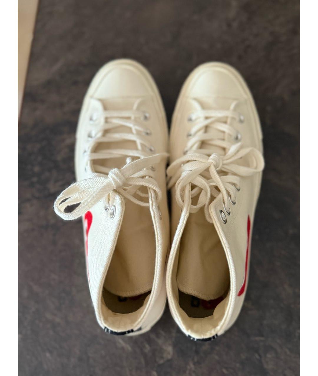 CONVERSE Белые текстильные высокие кроссовки / кеды, фото 3