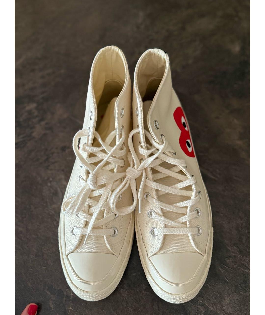 CONVERSE Белые текстильные высокие кроссовки / кеды, фото 2