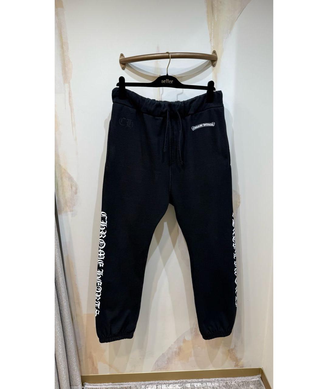 CHROME HEARTS Черные хлопковые повседневные брюки, фото 4