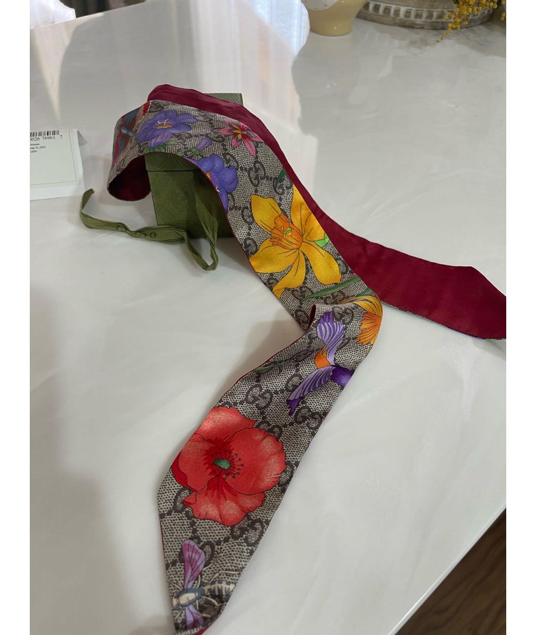 GUCCI Мульти шелковый шарф, фото 5