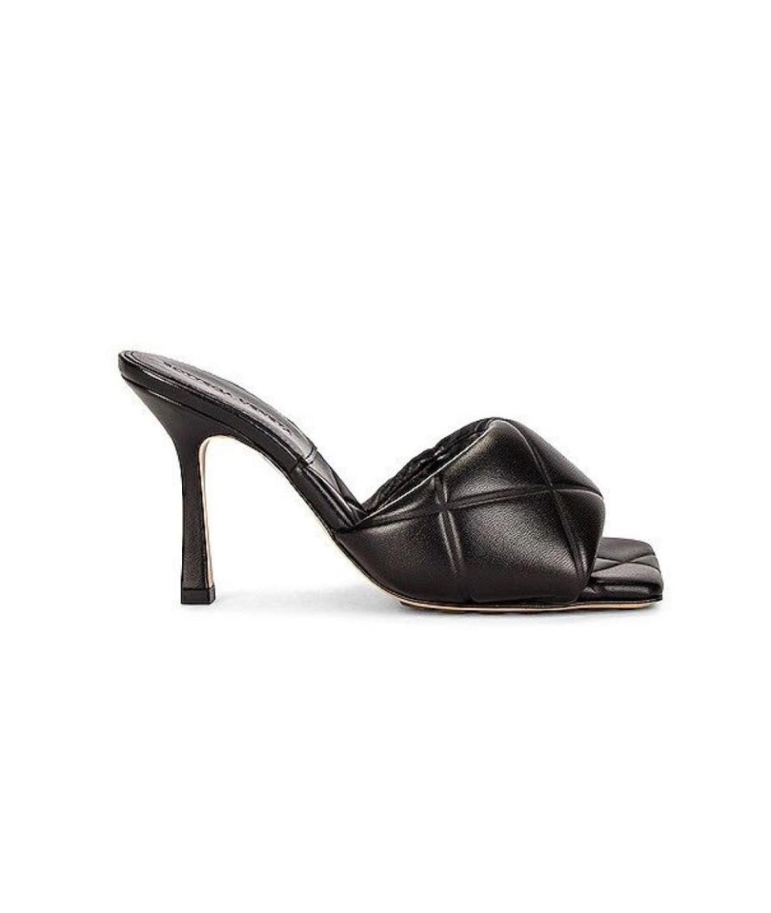 BOTTEGA VENETA Черные кожаные босоножки, фото 9