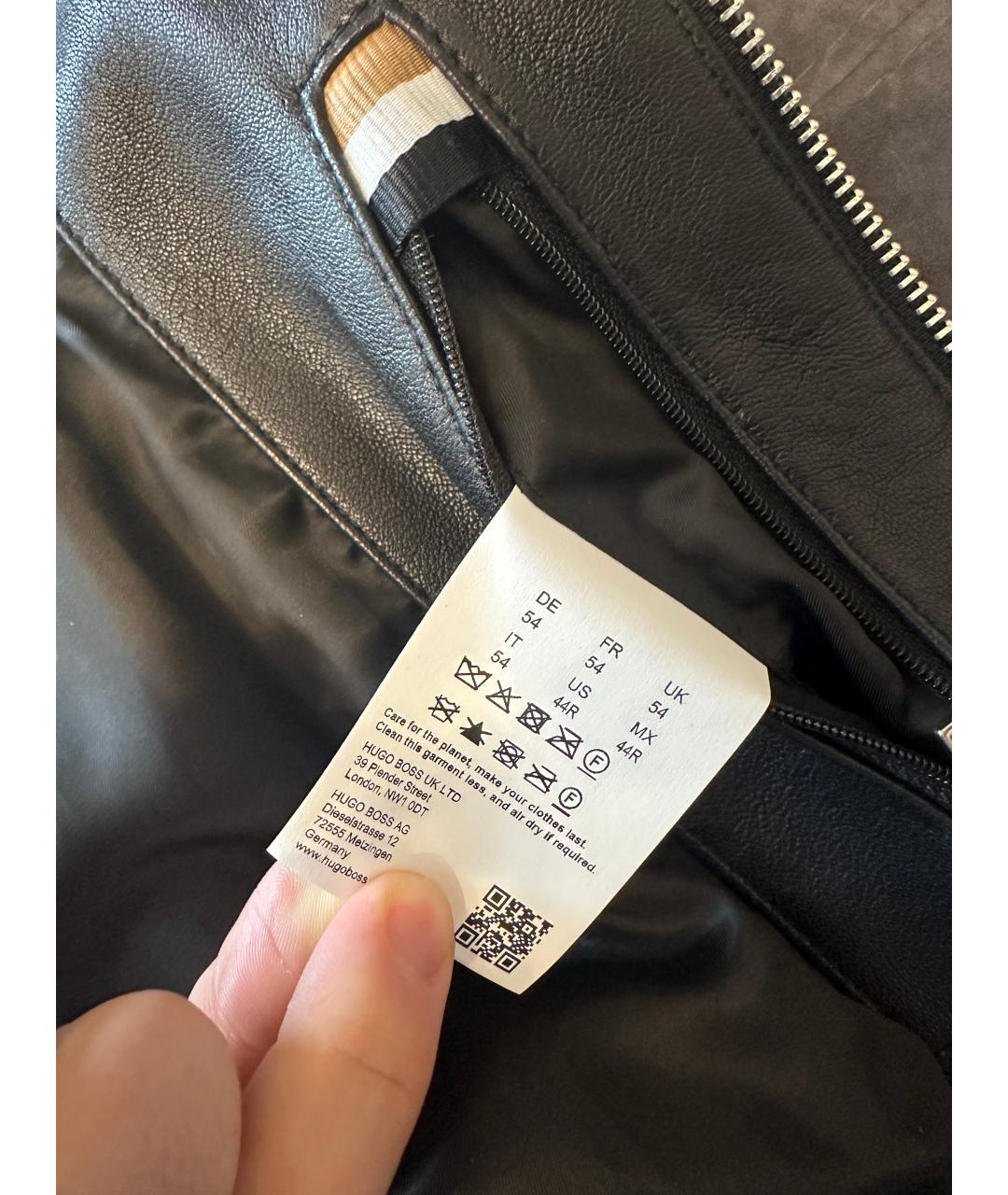 HUGO BOSS Черная кожаная куртка, фото 6