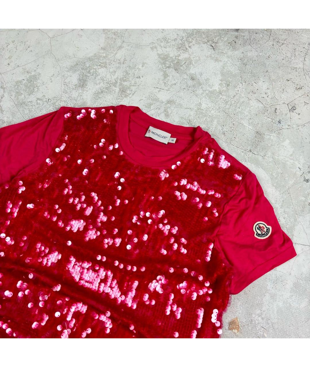 MONCLER Фуксия футболка, фото 2
