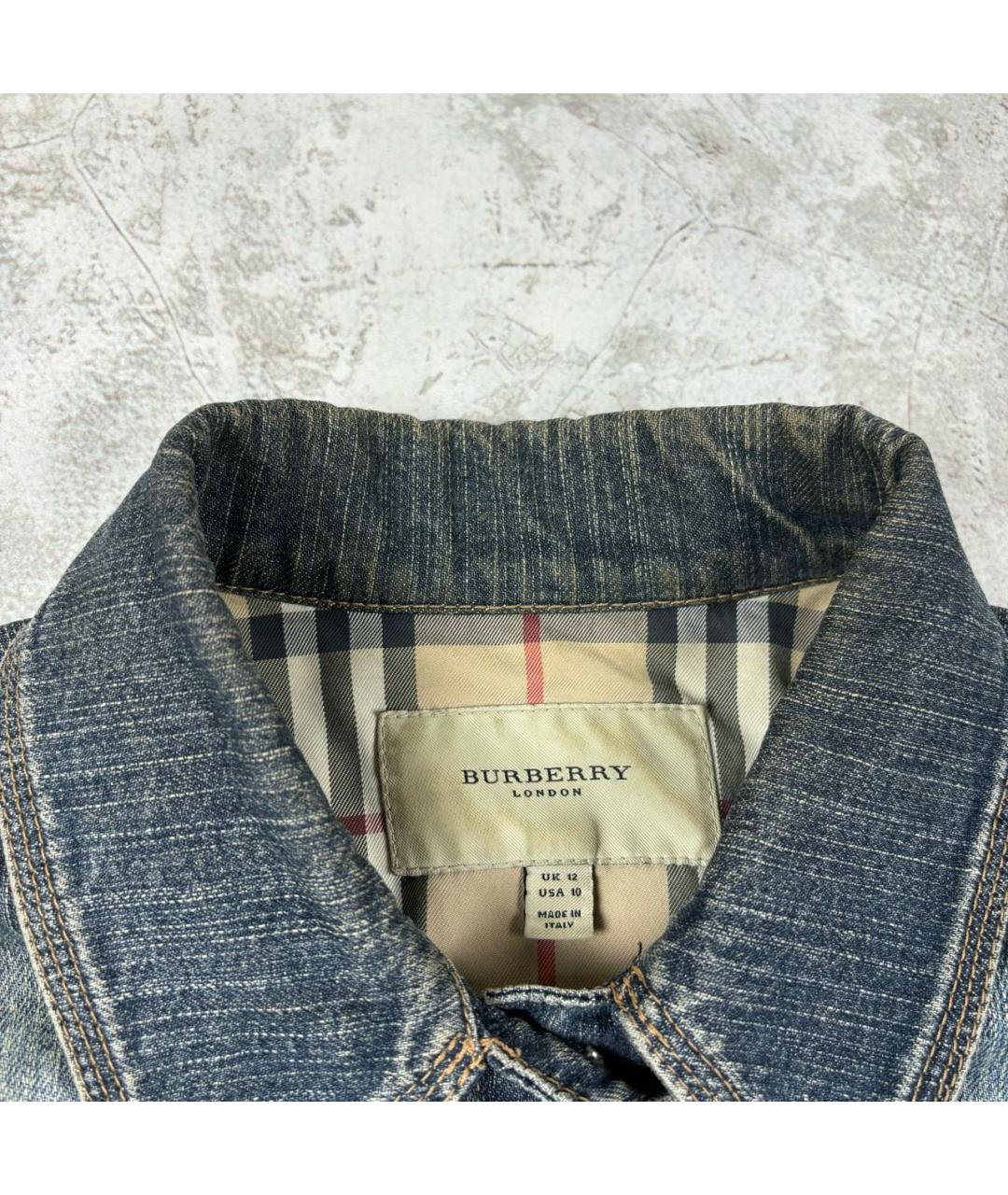 BURBERRY Темно-синяя деним куртка, фото 2