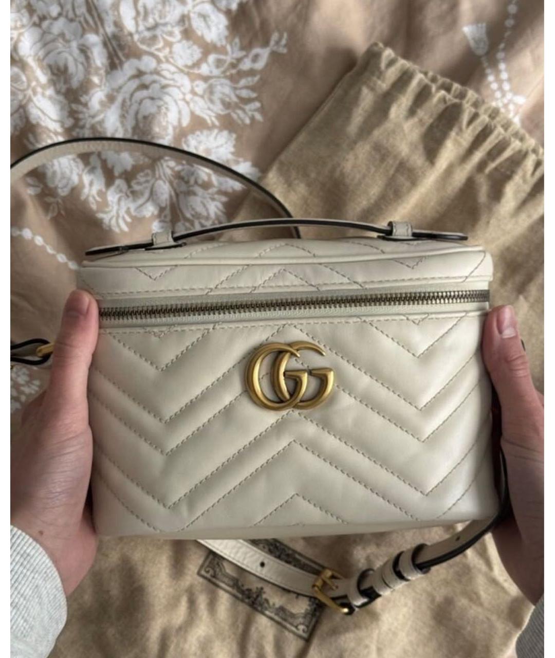 GUCCI Бежевая кожаная сумка через плечо, фото 2