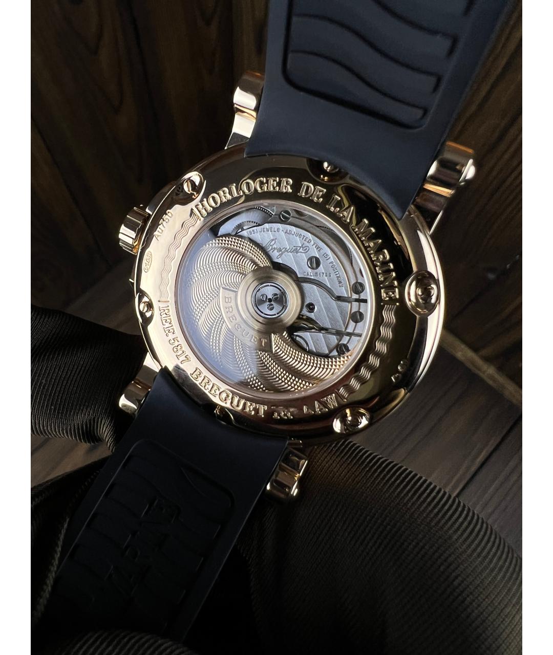 Breguet Черные часы из розового золота, фото 6