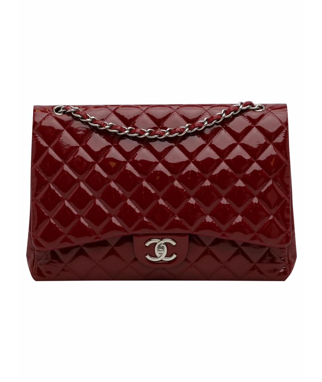 CHANEL Бордовая сумка через плечо из лакированной кожи, фото 1