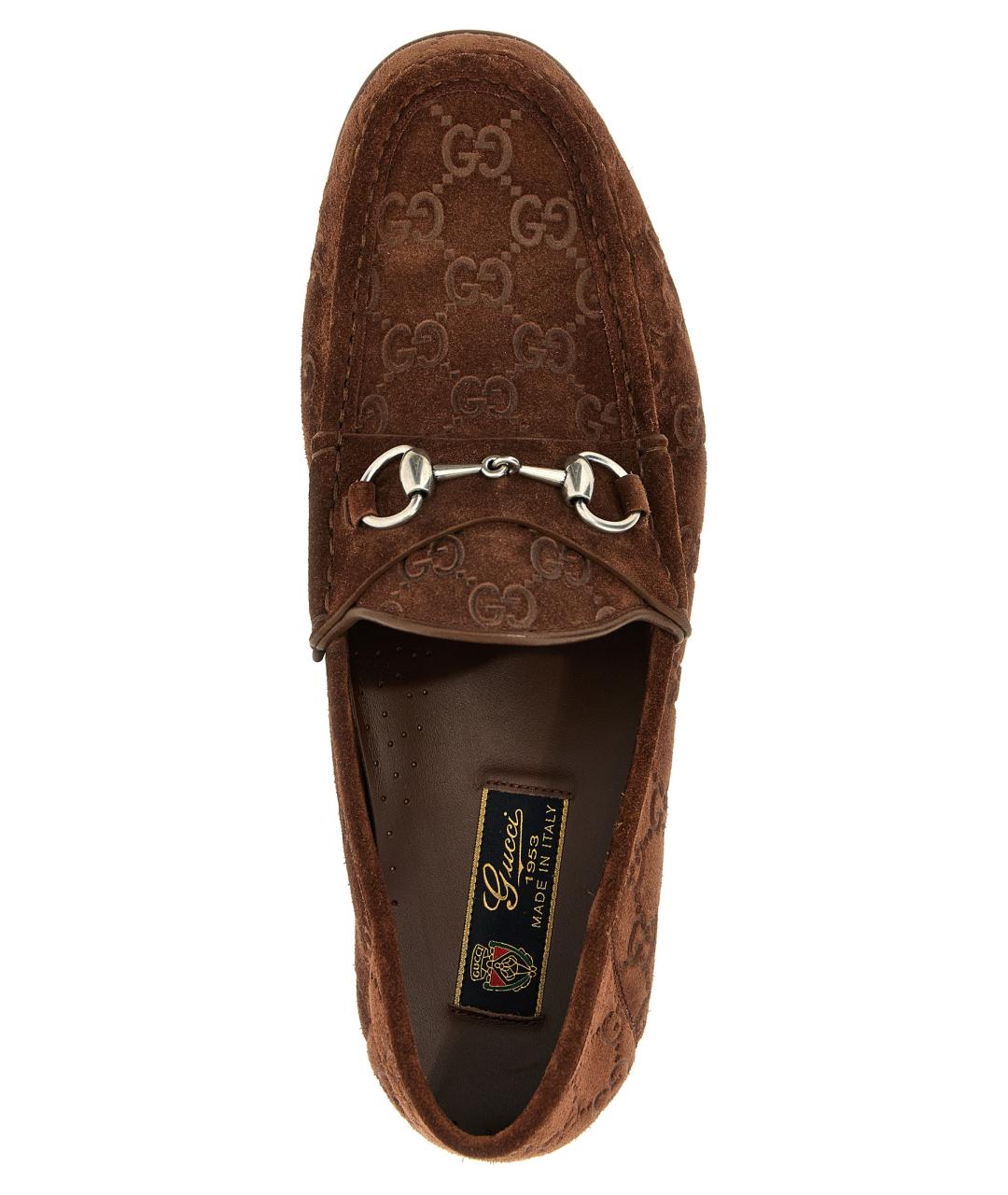 GUCCI Коричневые кожаные лоферы, фото 4