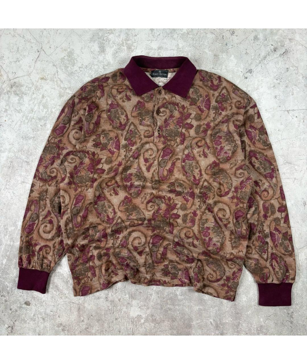 ERMENEGILDO ZEGNA Бордовый хлопковый джемпер / свитер, фото 7