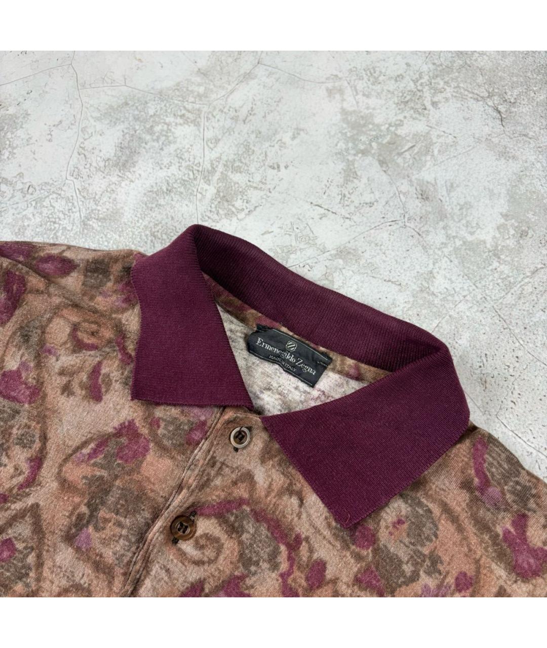 ERMENEGILDO ZEGNA Бордовый хлопковый джемпер / свитер, фото 3