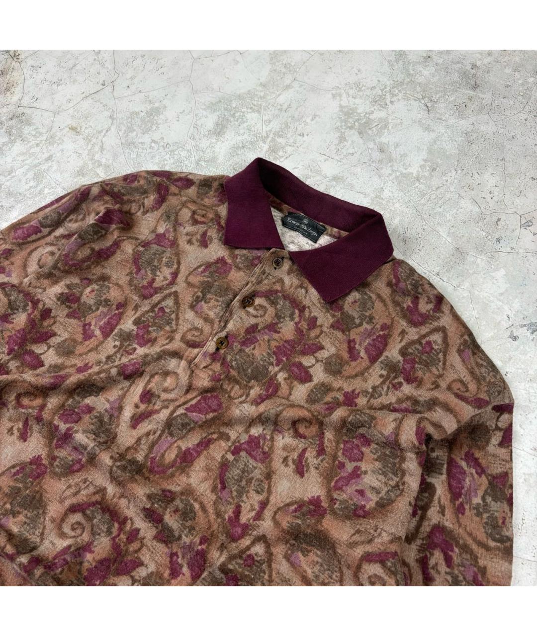 ERMENEGILDO ZEGNA Бордовый хлопковый джемпер / свитер, фото 2